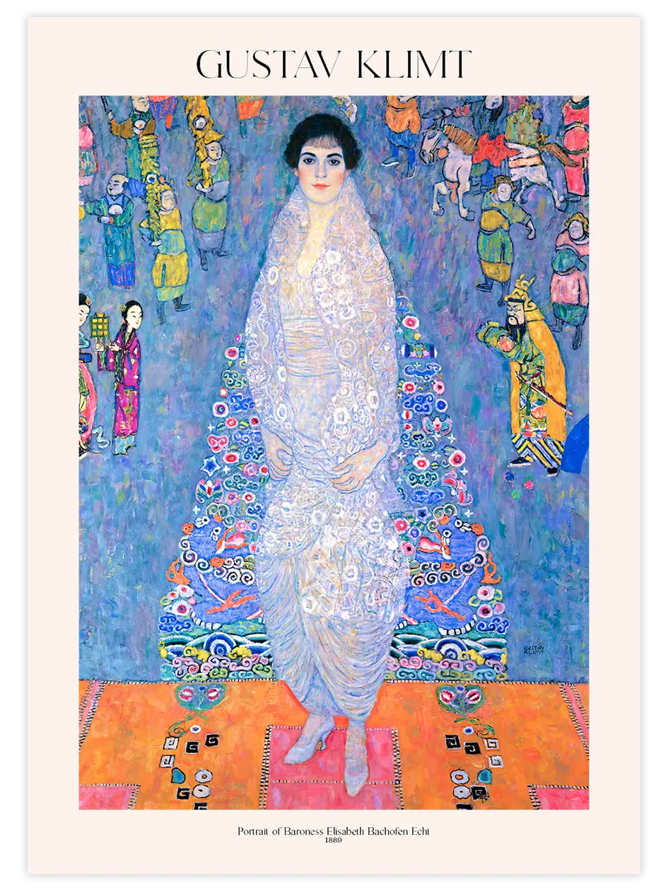 Klimt Portrait of Baroness Elisabeth Bachofen Echt - Art Print Ünlü Ressamlar Poster