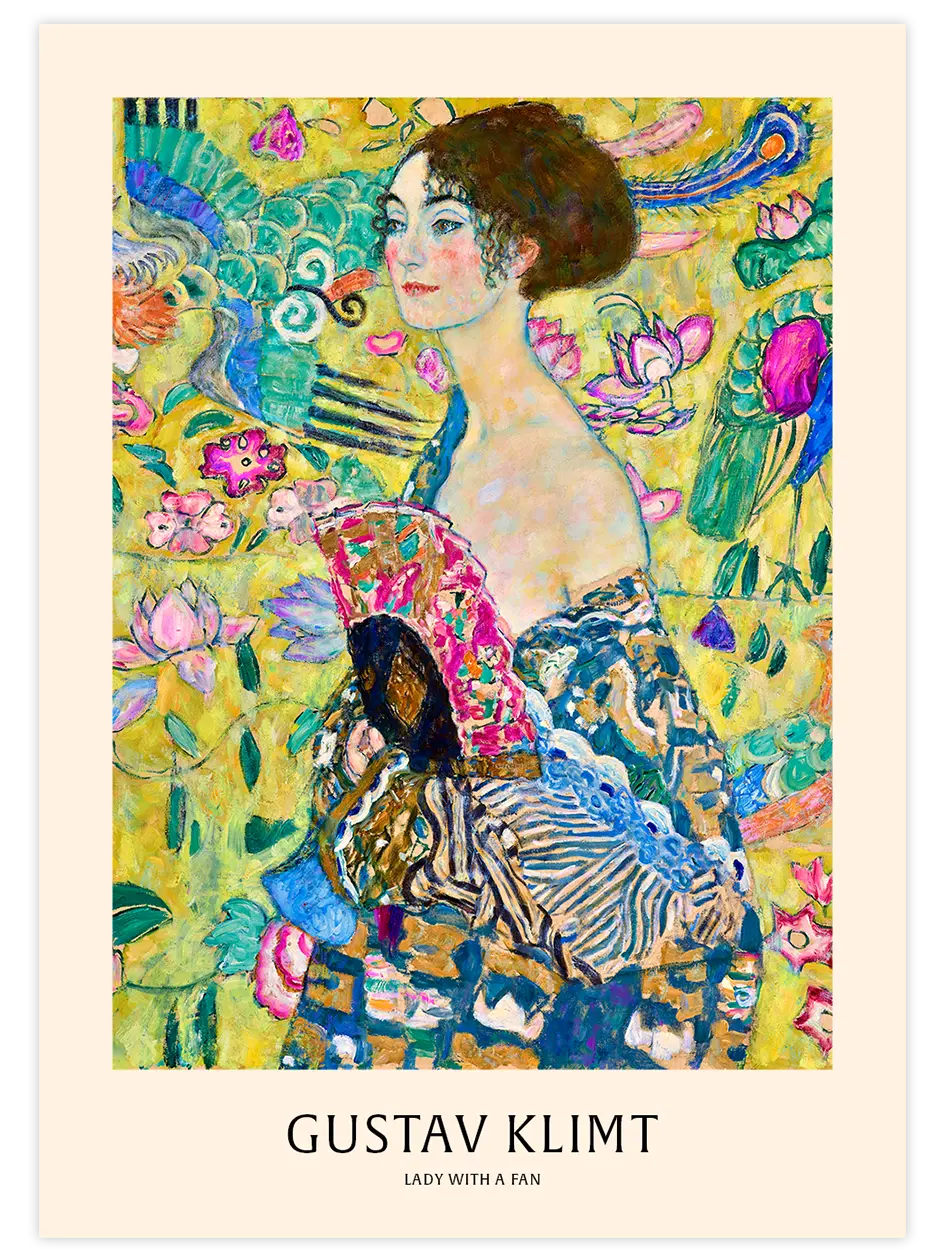 Gustav Klimt Woman With Fan - Art Print Ünlü Ressamlar Poster