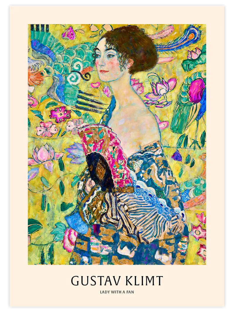 Gustav Klimt Woman With Fan - Art Print Ünlü Ressamlar Poster