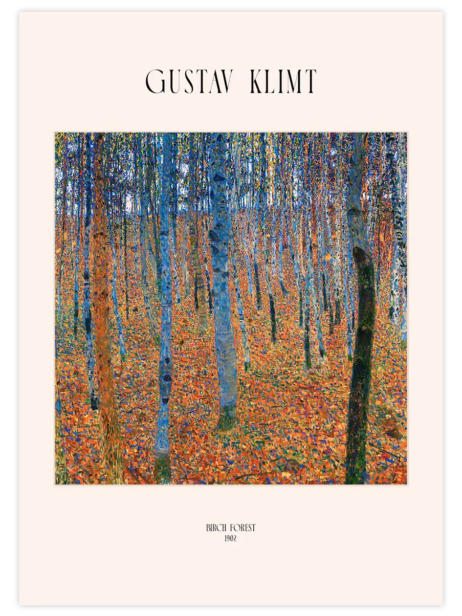 Gustav Klimt Birch Forest - Art Print