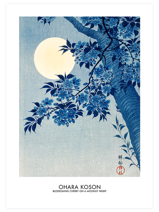 Ohara Koson Peacock & Moonlit - Poster Seti Duo