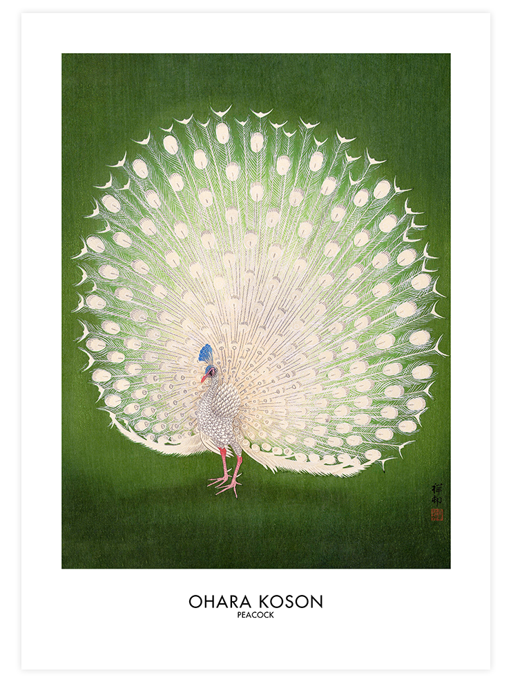 Ohara Koson Peacock & Moonlit - Poster Seti Duo  Poster