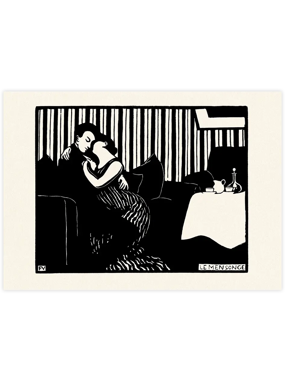 Félix Vallotton The Lie - Art Print Ünlü Ressamlar Poster