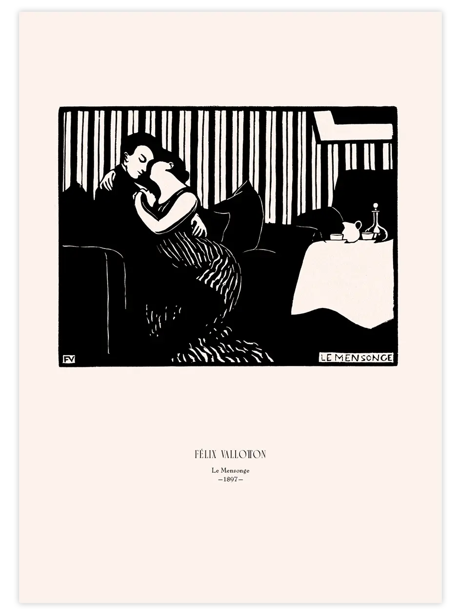 Félix Vallotton The Lie - Art Print Ünlü Ressamlar Poster