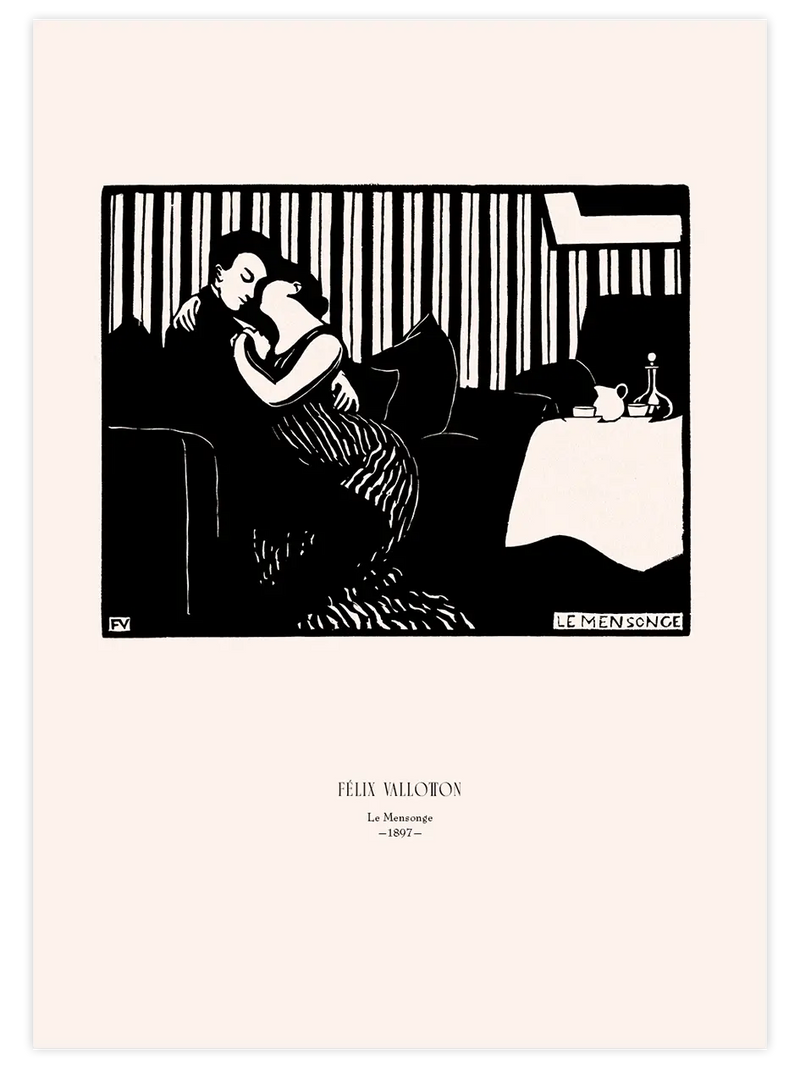 Félix Vallotton The Lie - Art Print Ünlü Ressamlar Poster