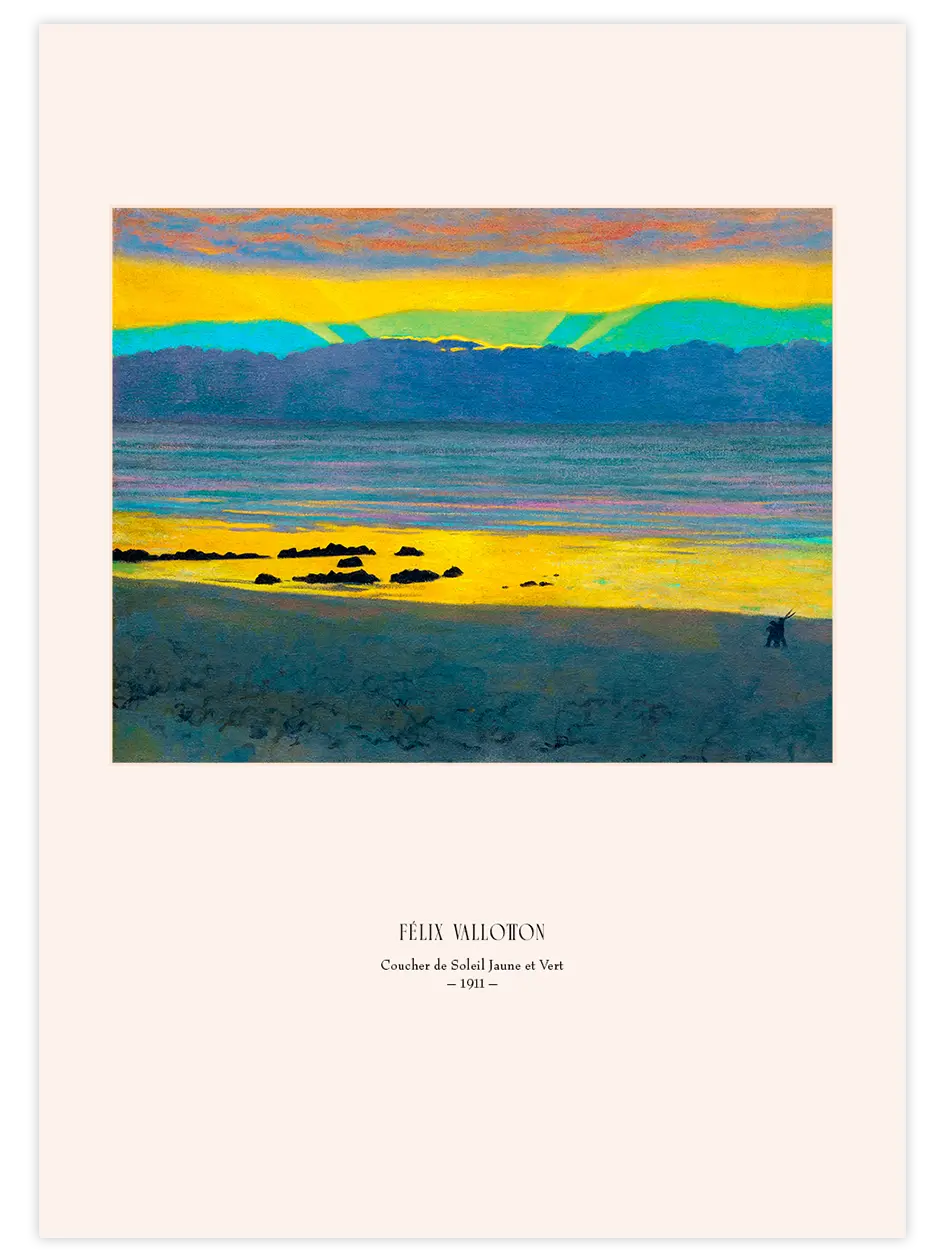 Félix Vallotton Yellow and Green Sunset - Art Print Ünlü Ressamlar Poster