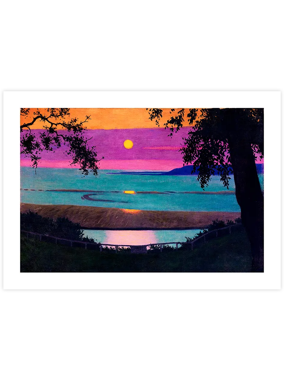 Félix Vallotton Sunset in Grace, Orange and Purple - Art Print Ünlü Ressamlar Poster