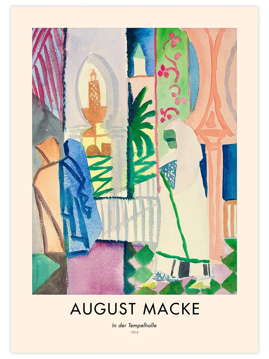 August Macke In the Temple Hall - Art Print