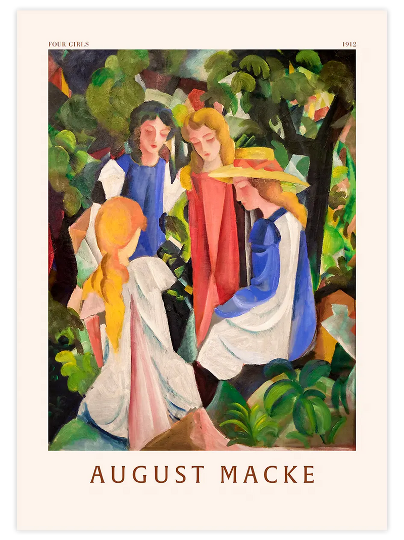 August Macke Four Girls - Art Print Ünlü Ressamlar Poster