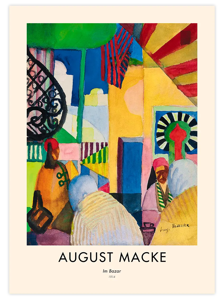 August Macke Bazar - Art Print Ünlü Ressamlar Poster