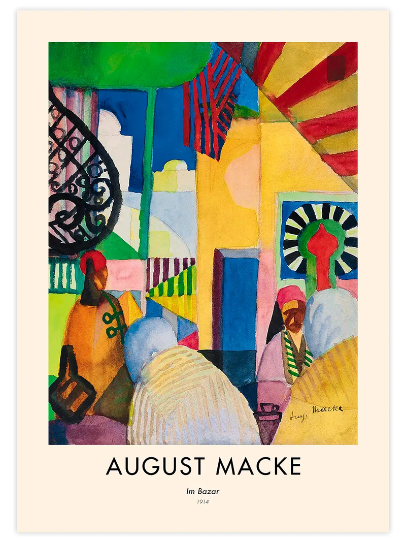 August Macke Bazar - Art Print Ünlü Ressamlar Poster