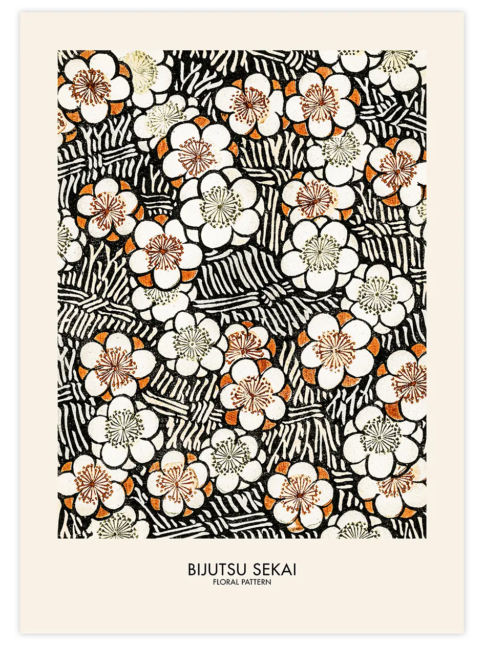 Bijutsu Sekai Floral Pattern - Art Print Ürün ana görseli