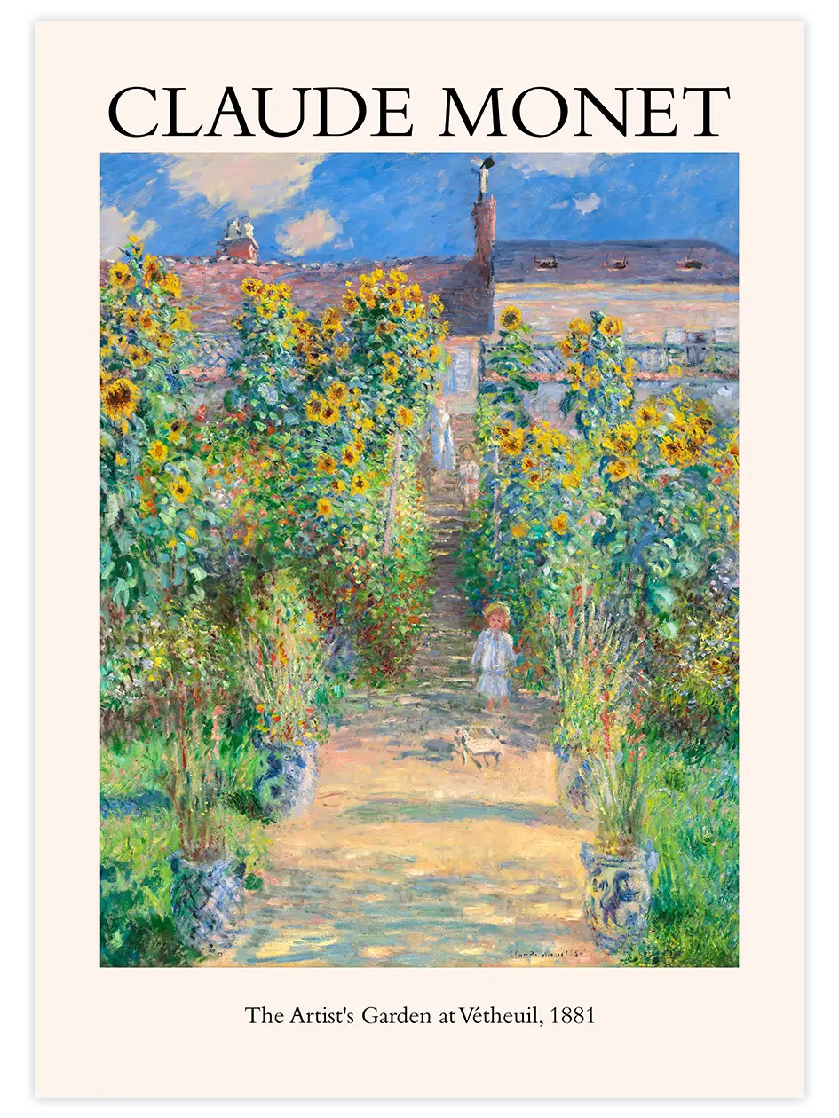 Monet The Artist's Garden At Vetheuil - Art Print Ünlü Ressamlar Poster