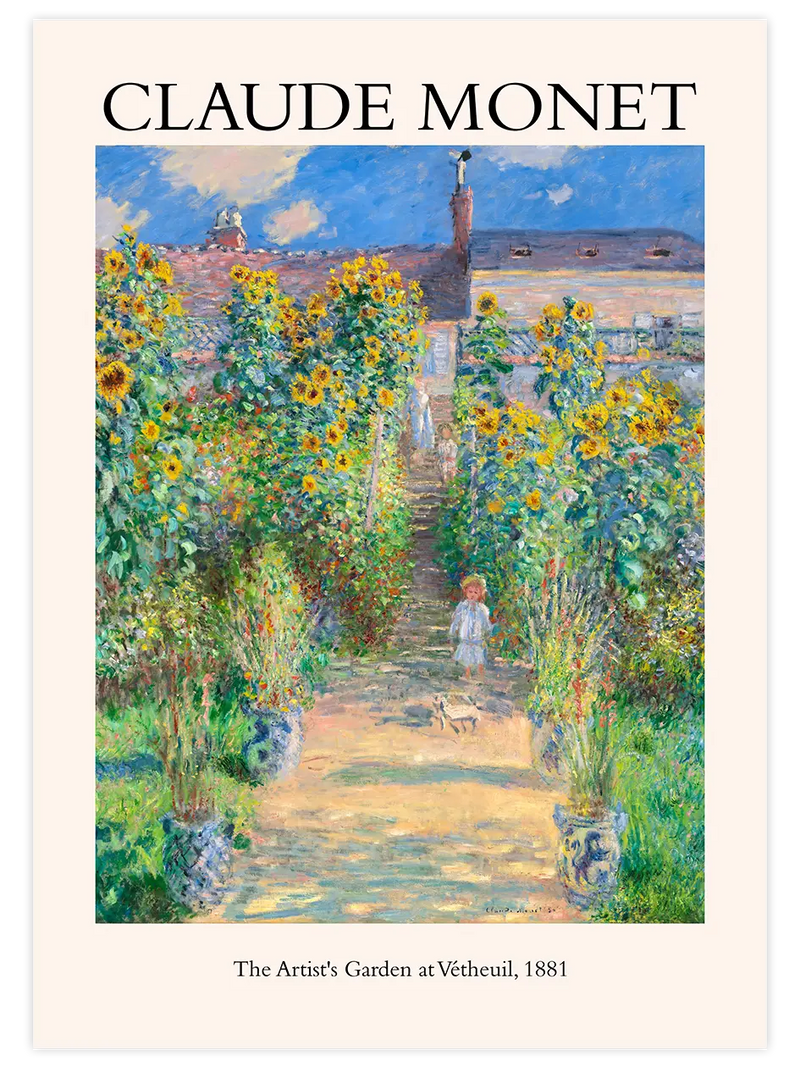 Monet The Artist's Garden At Vetheuil - Art Print Ünlü Ressamlar Poster