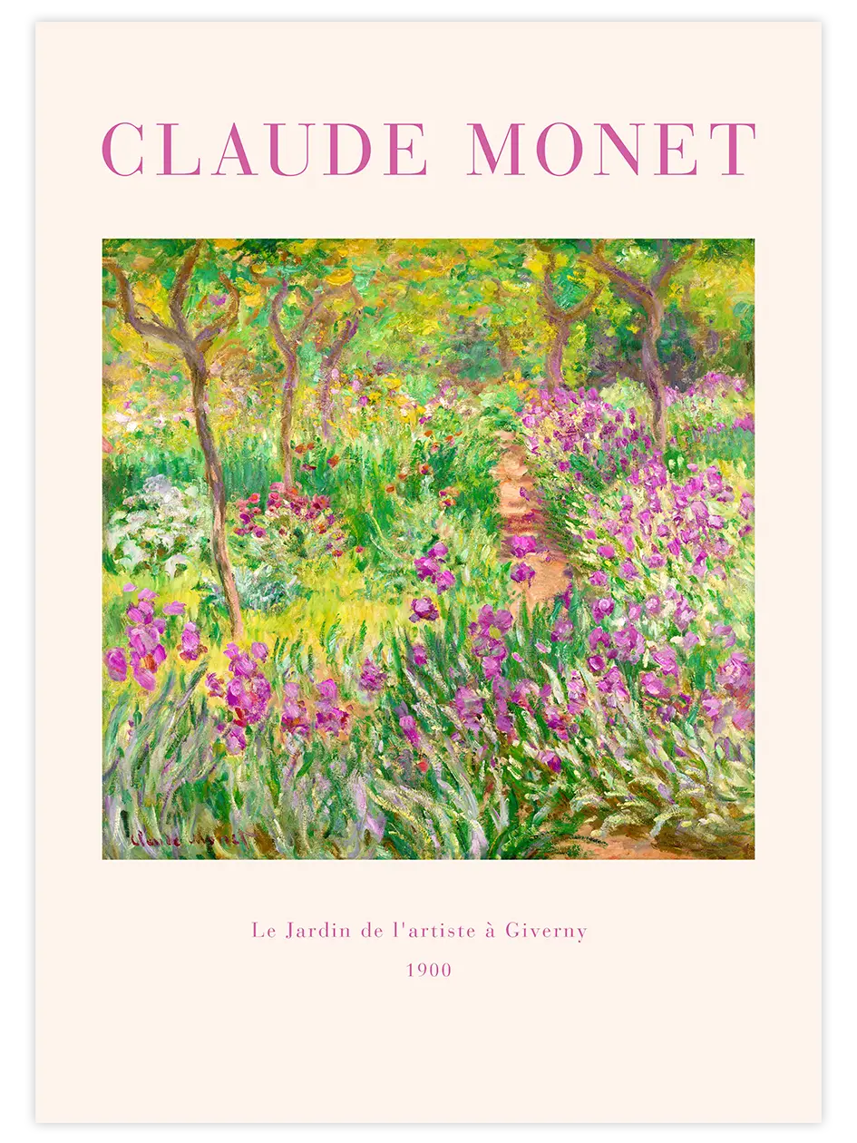 Monet The Artist's Garden at Giverny - Art Print Ünlü Ressamlar Poster