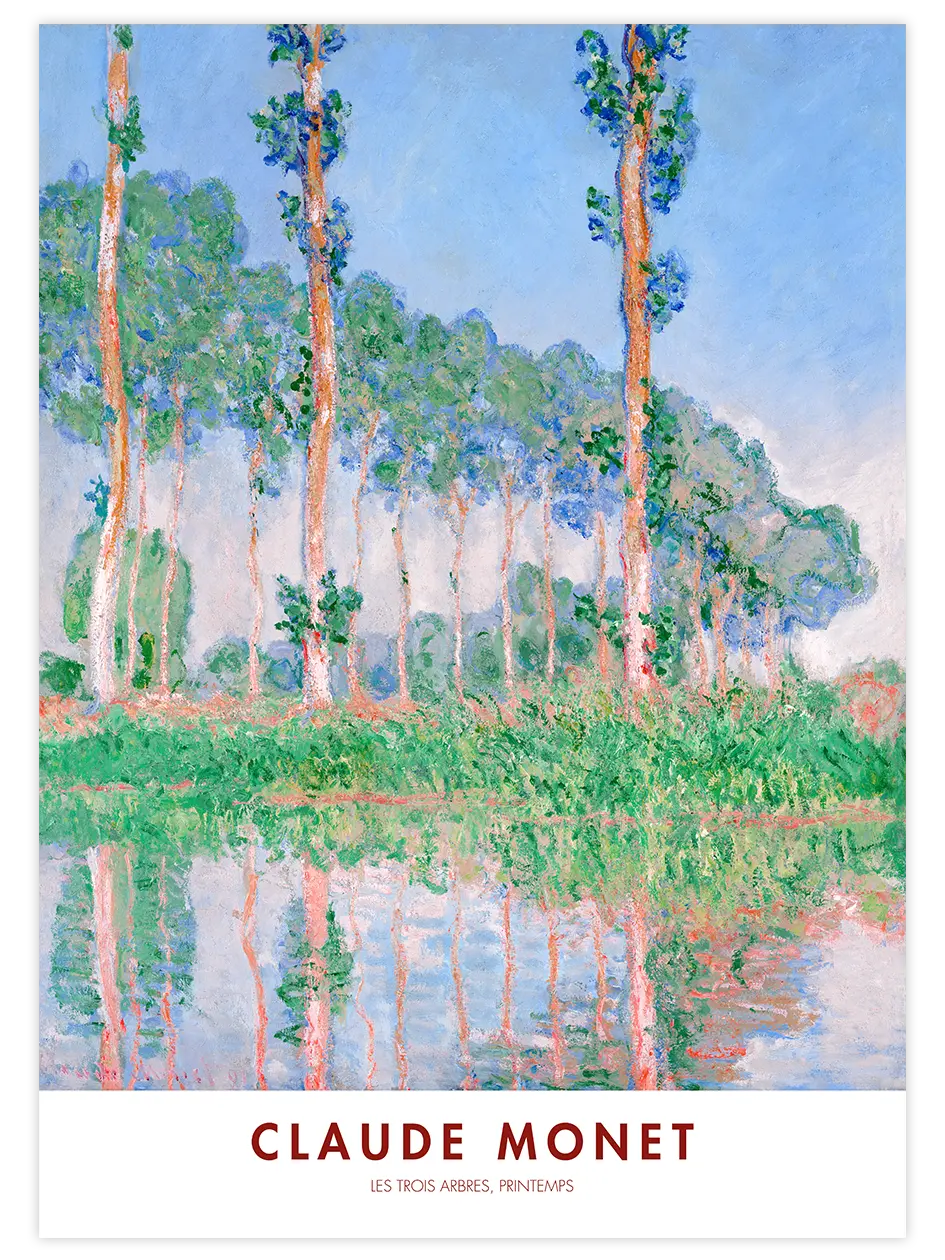 Monet Three Trees in Spring - Art Print Ürün ana görseli