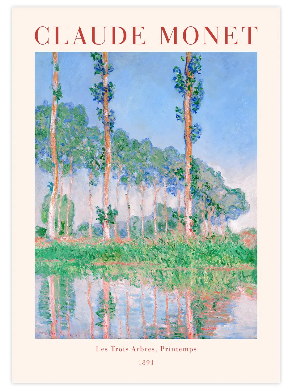 Monet Les Trois Arbres, Printemps - Art Print Ünlü Ressamlar Poster