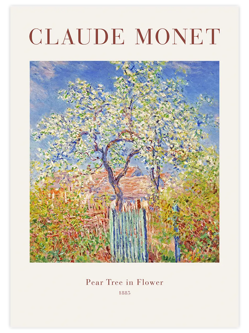 Monet Pear Tree in Flower - Art Print Ünlü Ressamlar Poster