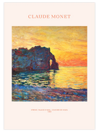 Monet Etretat, Cliff of Aval, Sunset - Art Print