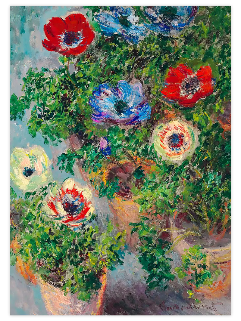 Monet Still Life with Anemones - Art Print Ünlü Ressamlar Poster