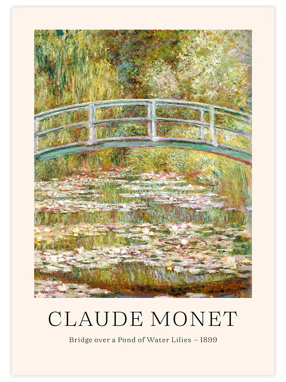 Monet Bridge Over A Pond Of Water Lilies - Art Print Ürün ana görseli