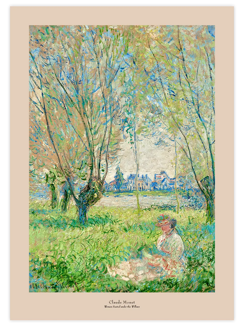 Monet Söğütlerin Altında Oturan Kadın - Art Print Ünlü Ressamlar Poster