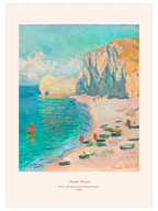 Monet Étretat, the Beach and the Falaise d'Amont - Art Print