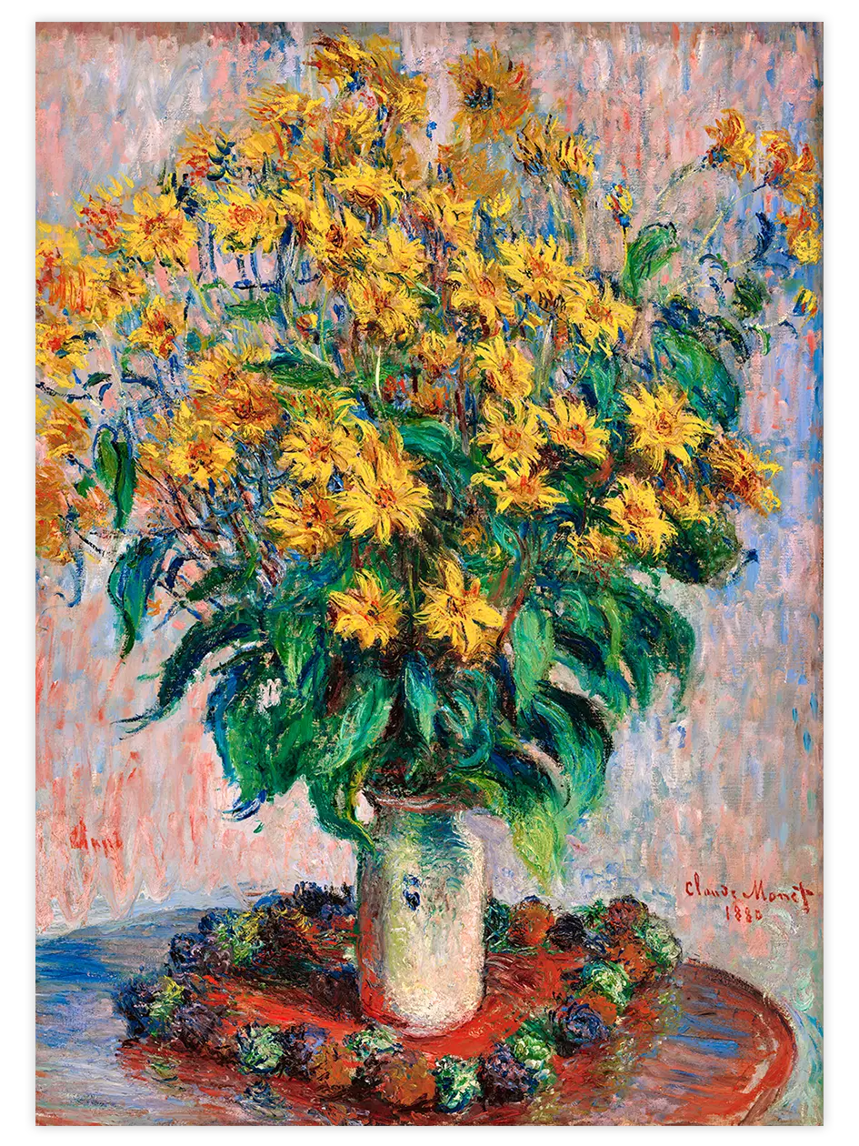 Monet Jerusalem Artichoke Flowers - Art Print Ünlü Ressamlar Poster
