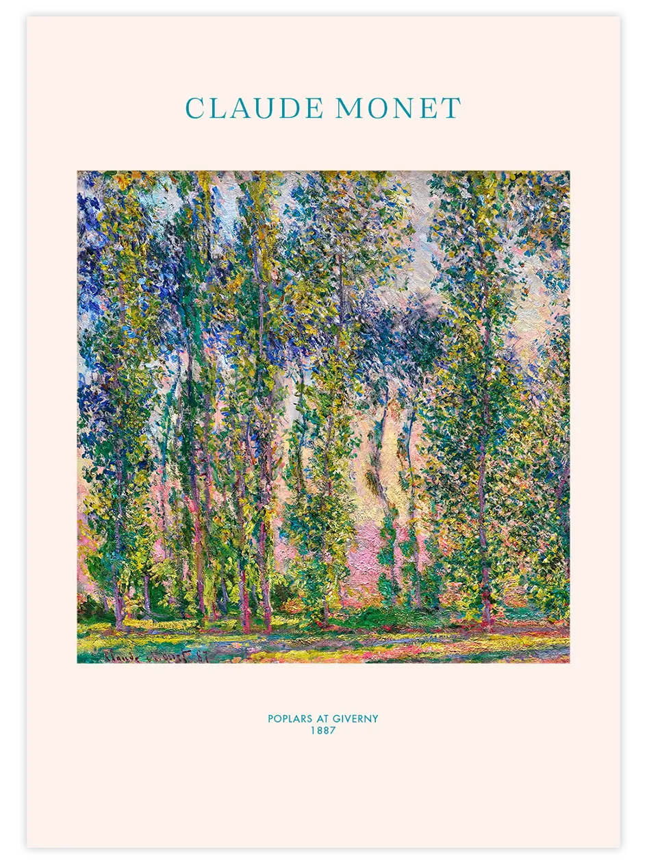 Monet Poplars at Giverny - Art Print