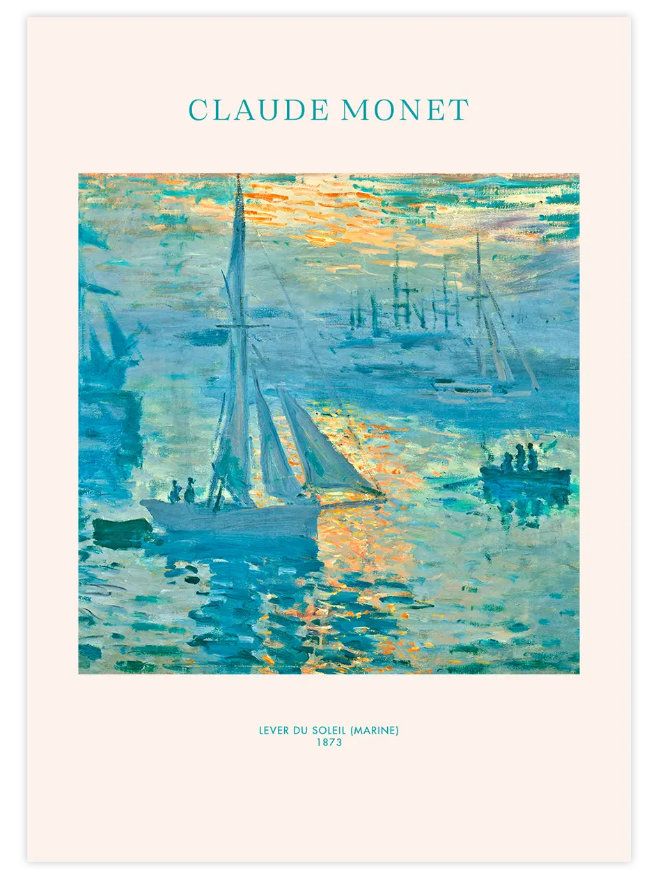 Monet Sunrise (Marine) - Art Print Ünlü Ressamlar Poster