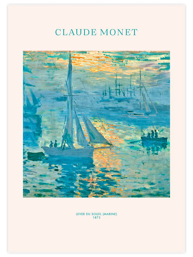 Monet Sunrise (Marine) - Art Print Ünlü Ressamlar Poster