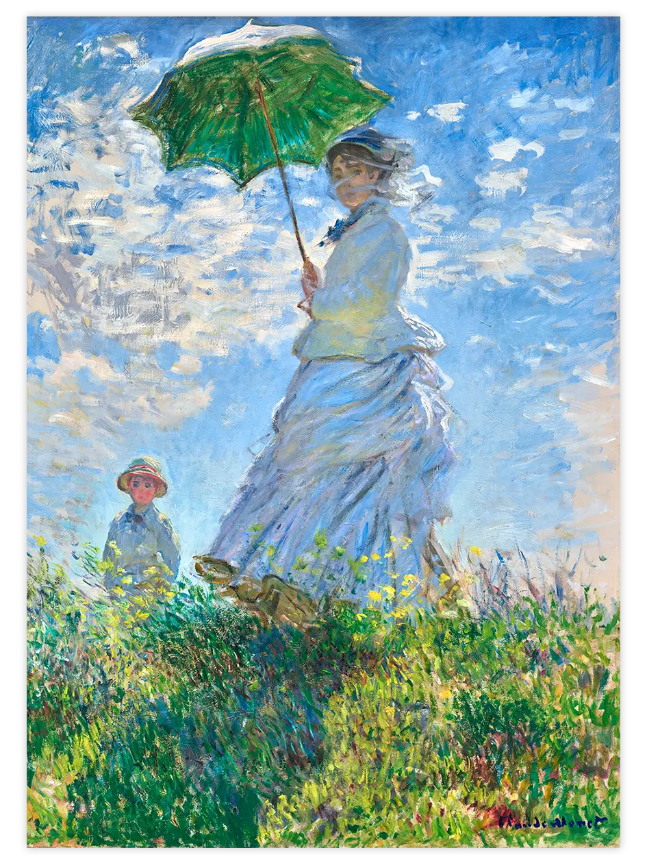 Monet Woman with a Parasol - Art Print Ünlü Ressamlar Poster