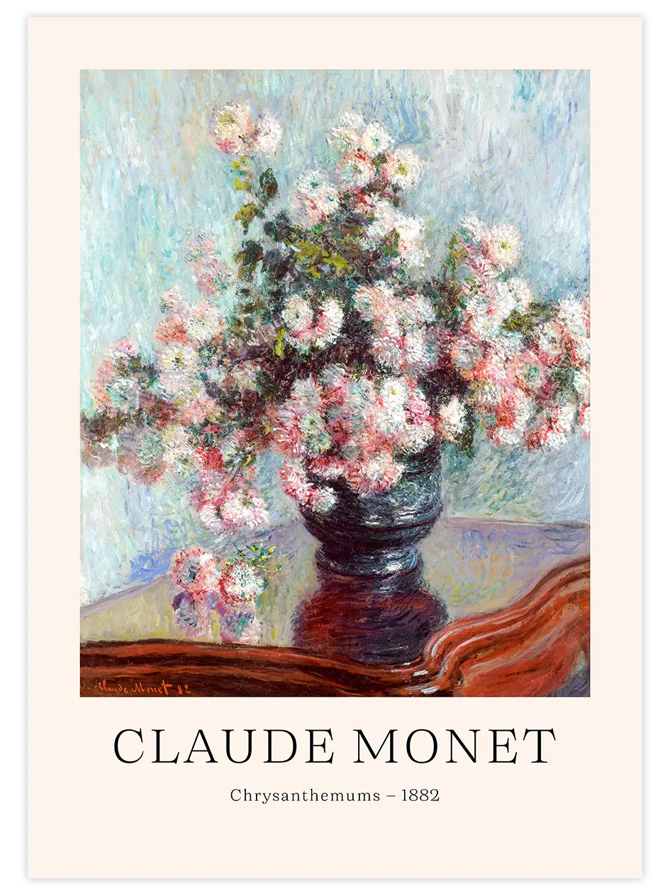 Claude Monet Chrysanthemums - Art Print Ünlü Ressamlar Poster