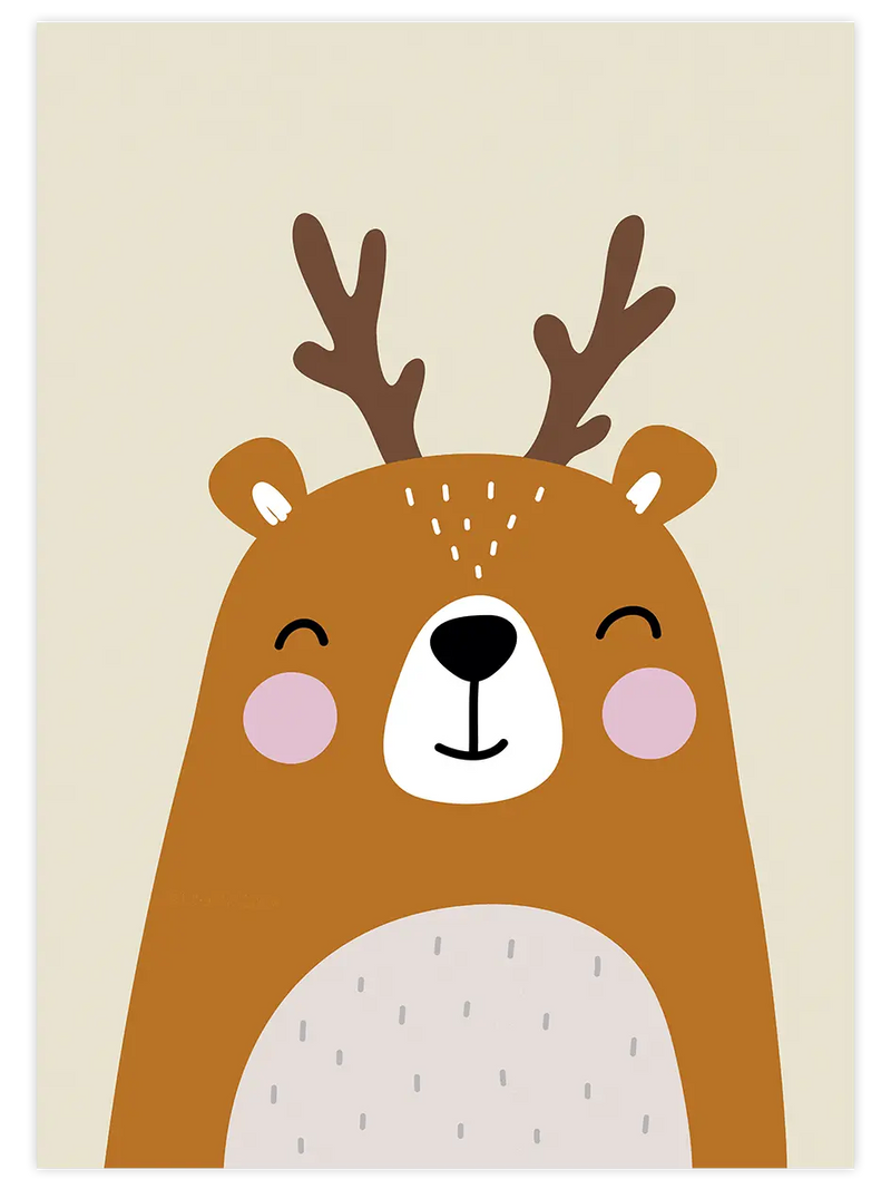 Geyik Resmi - Art Print Çocuk Odası Poster