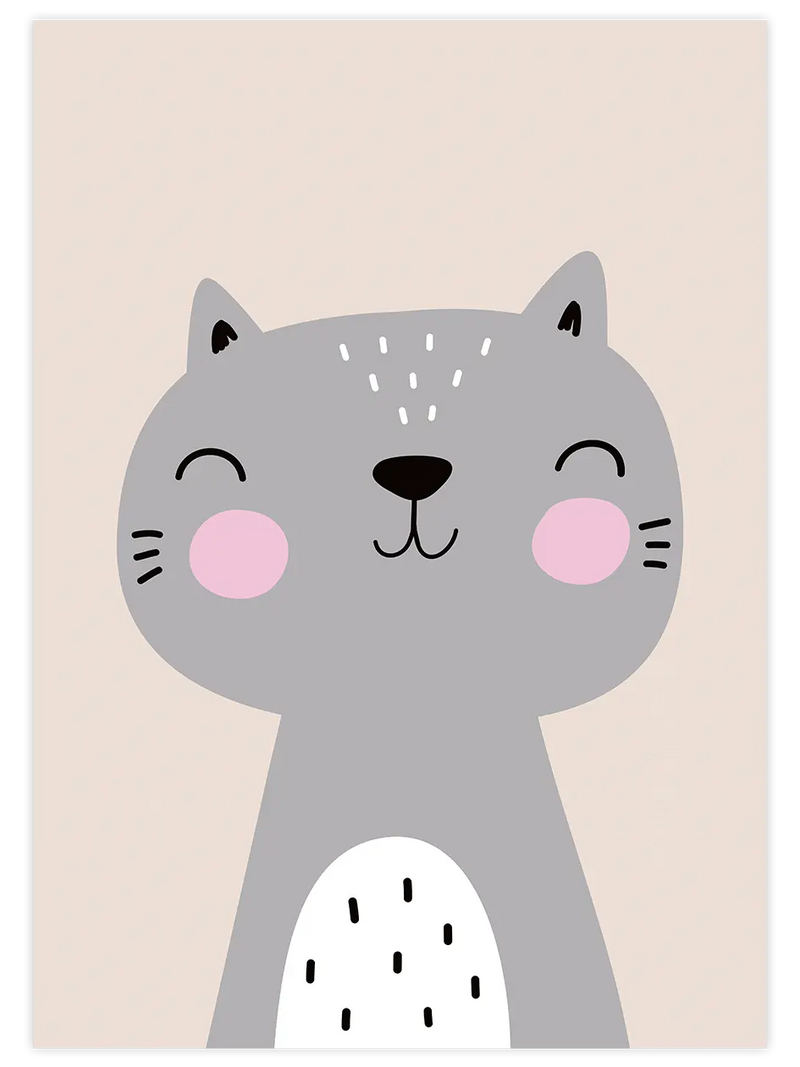 Kedi Resmi - Art Print Çocuk Odası Poster