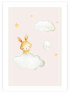 Bulut Üstünde Tavşan - Art Print