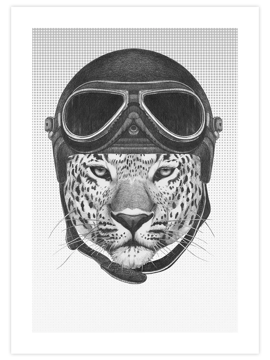 Leopar Pilot - Art Print Çocuk Odası Poster