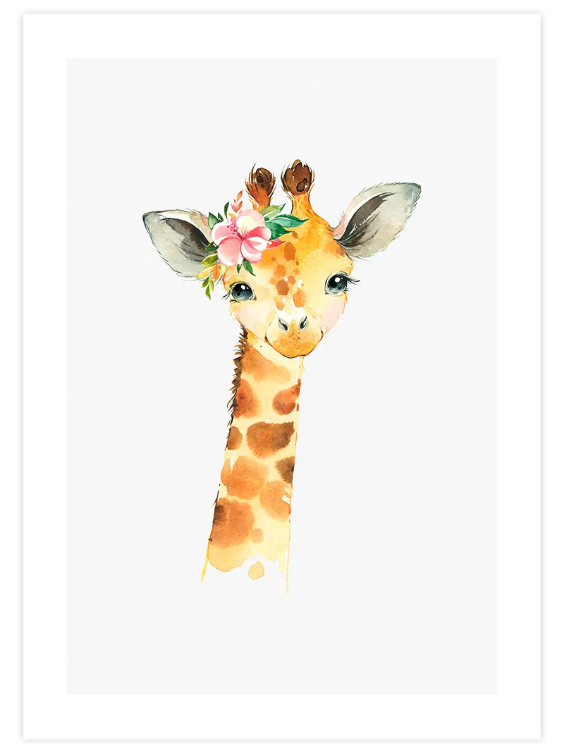 Sevimli Zürafa - Art Print Çocuk Odası Poster
