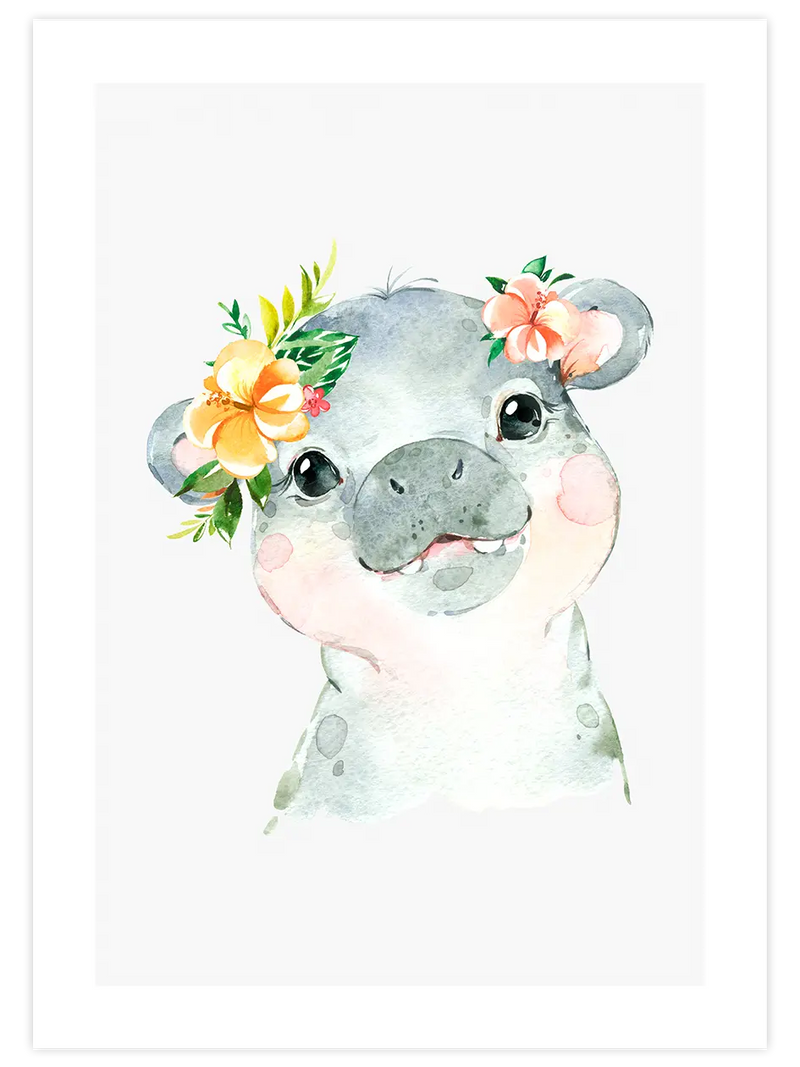Sevimli Su Aygırı - Art Print Çocuk Odası Poster