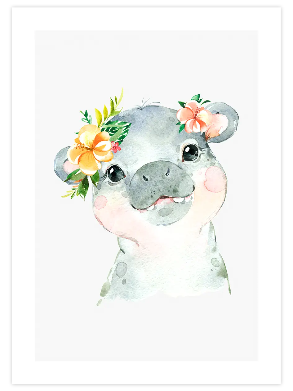 Sevimli Su Aygırı - Art Print Ürün ana görseli