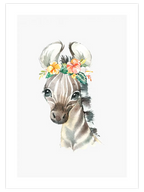 Sevimli Zebra - Art Print