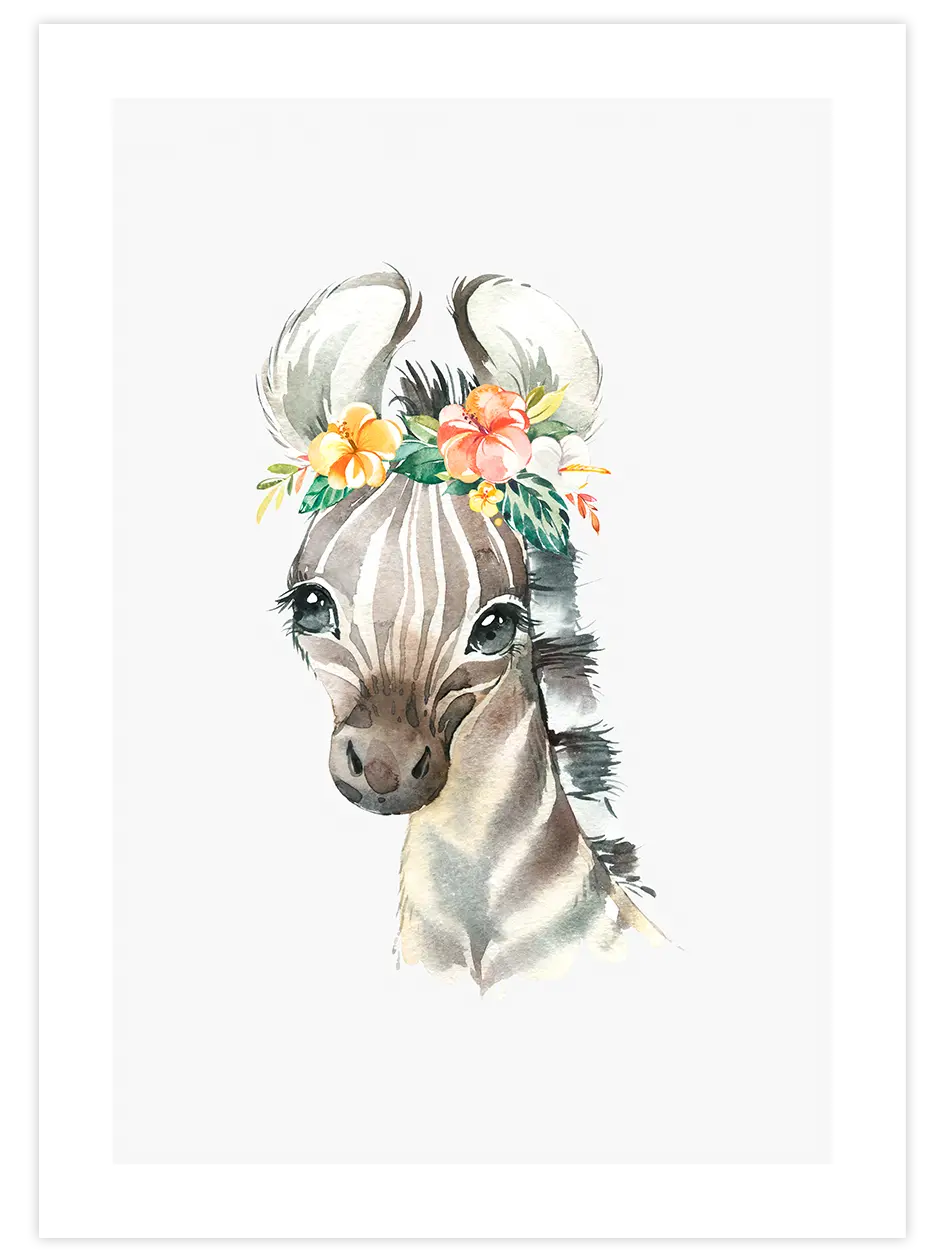 Sevimli Zebra - Art Print Çocuk Odası Poster