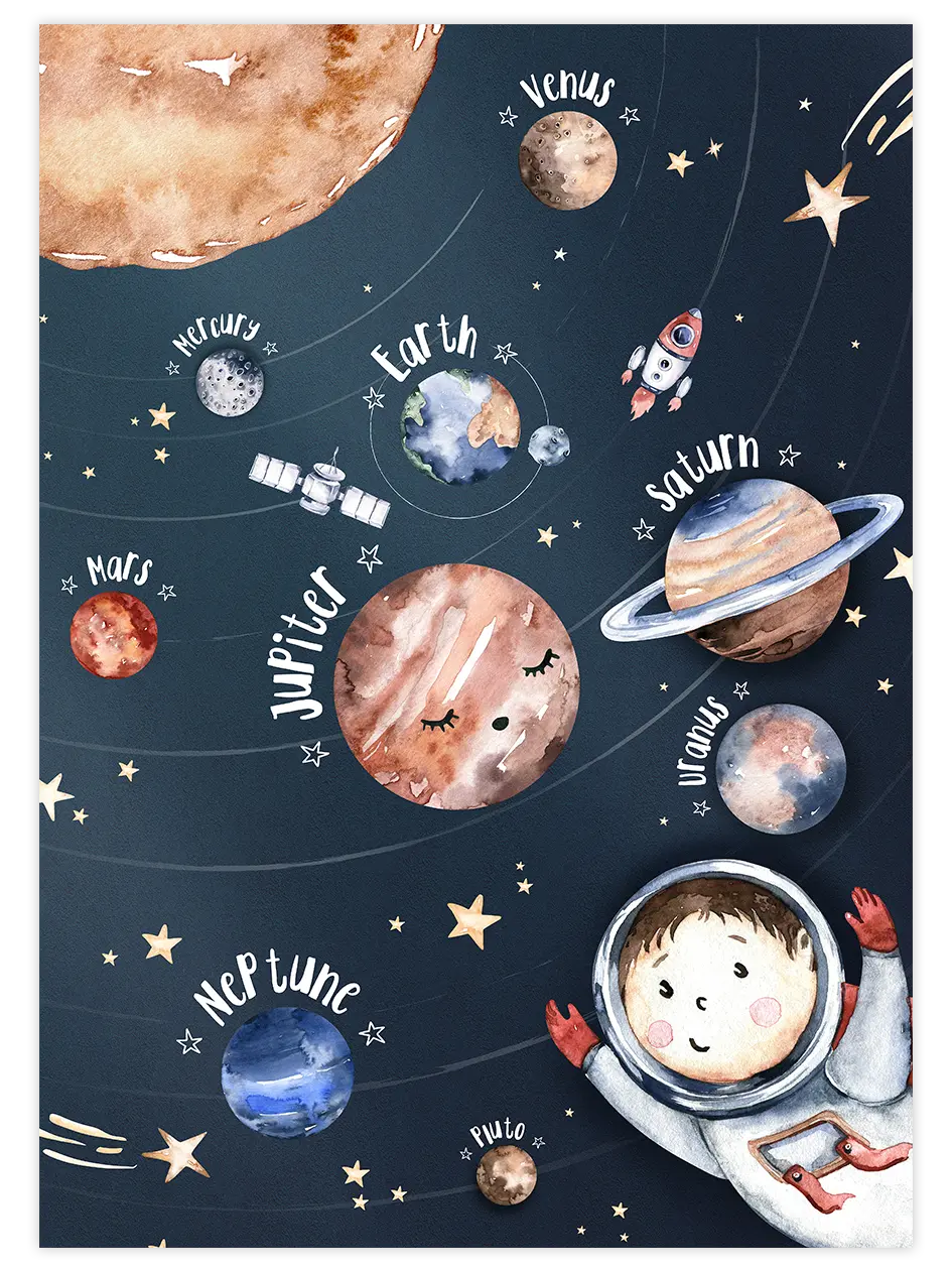 Minik Astronot - Art Print Çocuk Odası Poster
