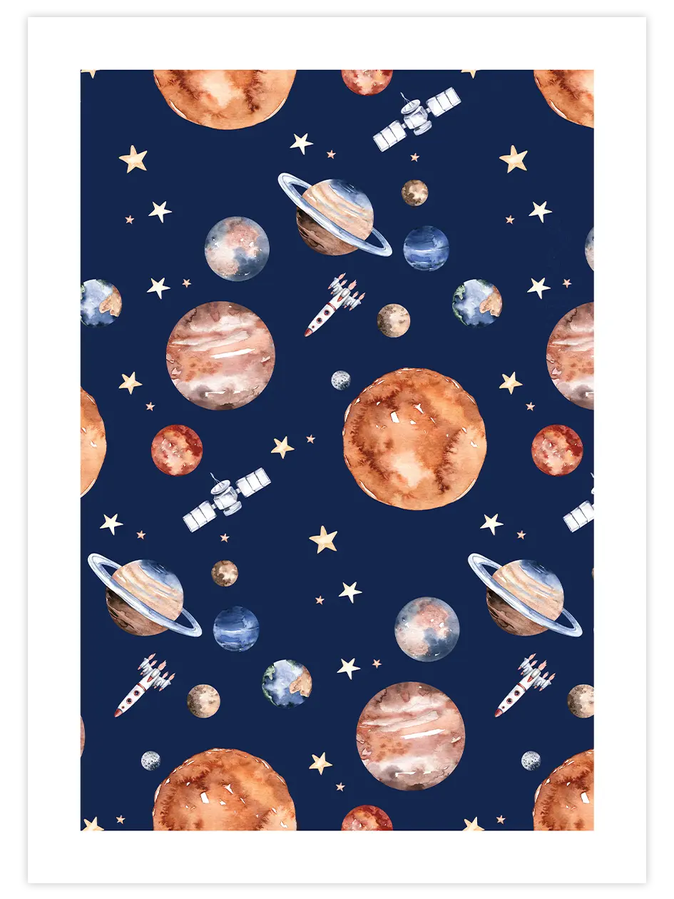 Gezegenler Ve Yıldızlar  - Art Print Çocuk Odası Poster
