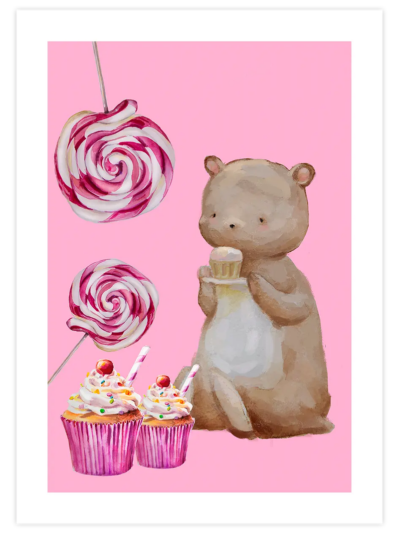 Cupcake & Lollipop - Art Print Çocuk Odası Poster