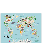 Renkli Dünya Haritası - Art Print