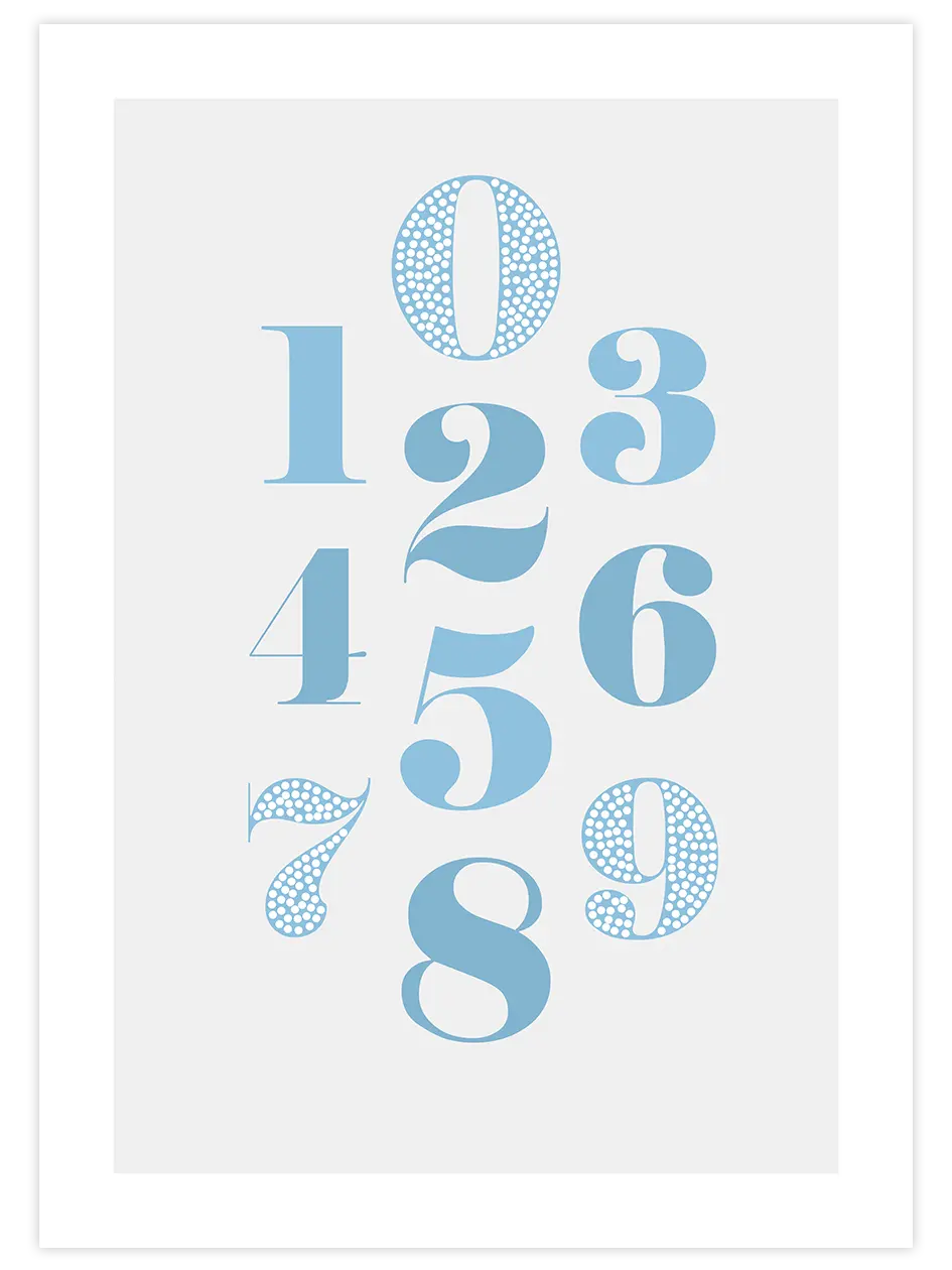 Mavi Sayılar - Art Print