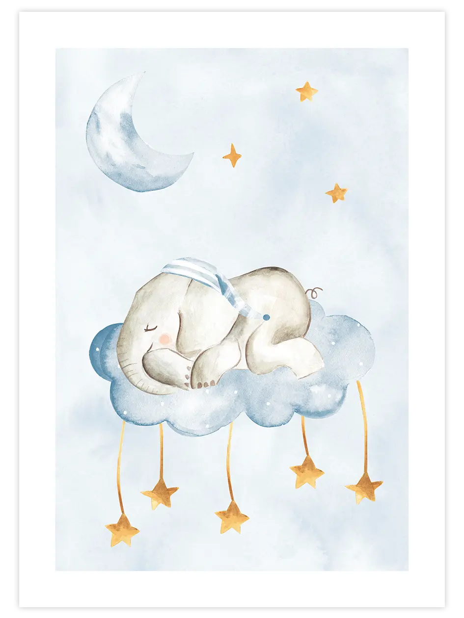 Uyuyan Fil - Art Print Çocuk Odası Poster