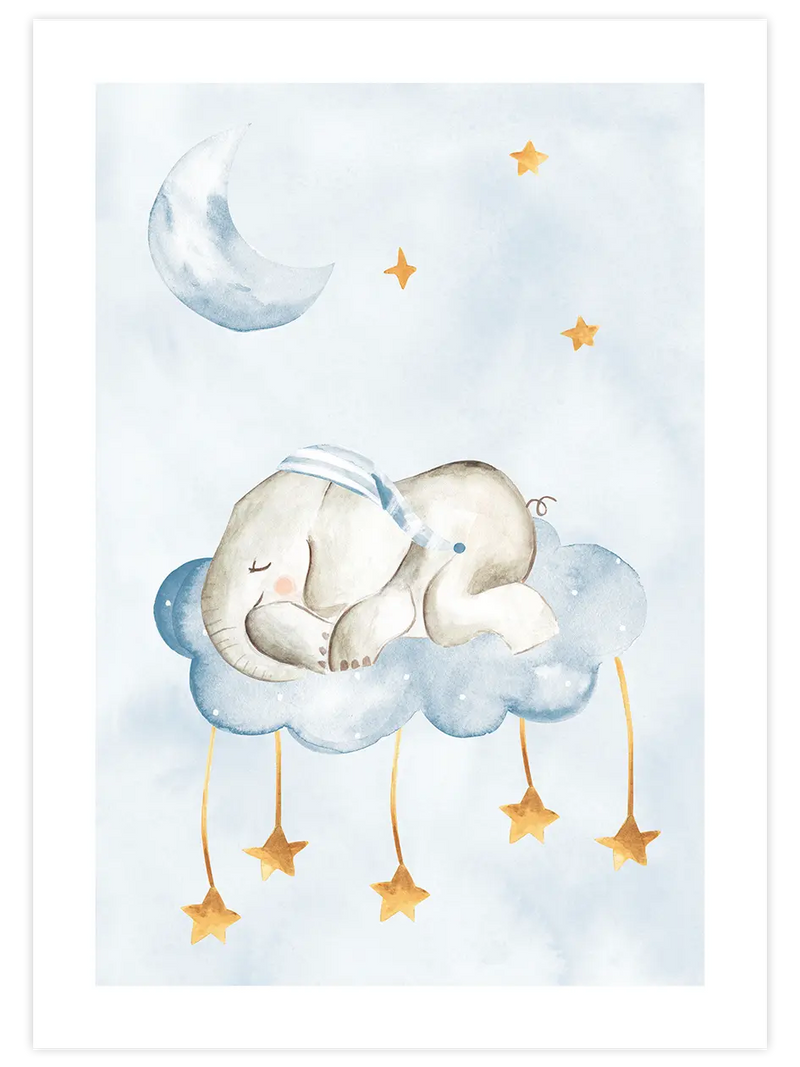 Uyuyan Fil - Art Print Çocuk Odası Poster