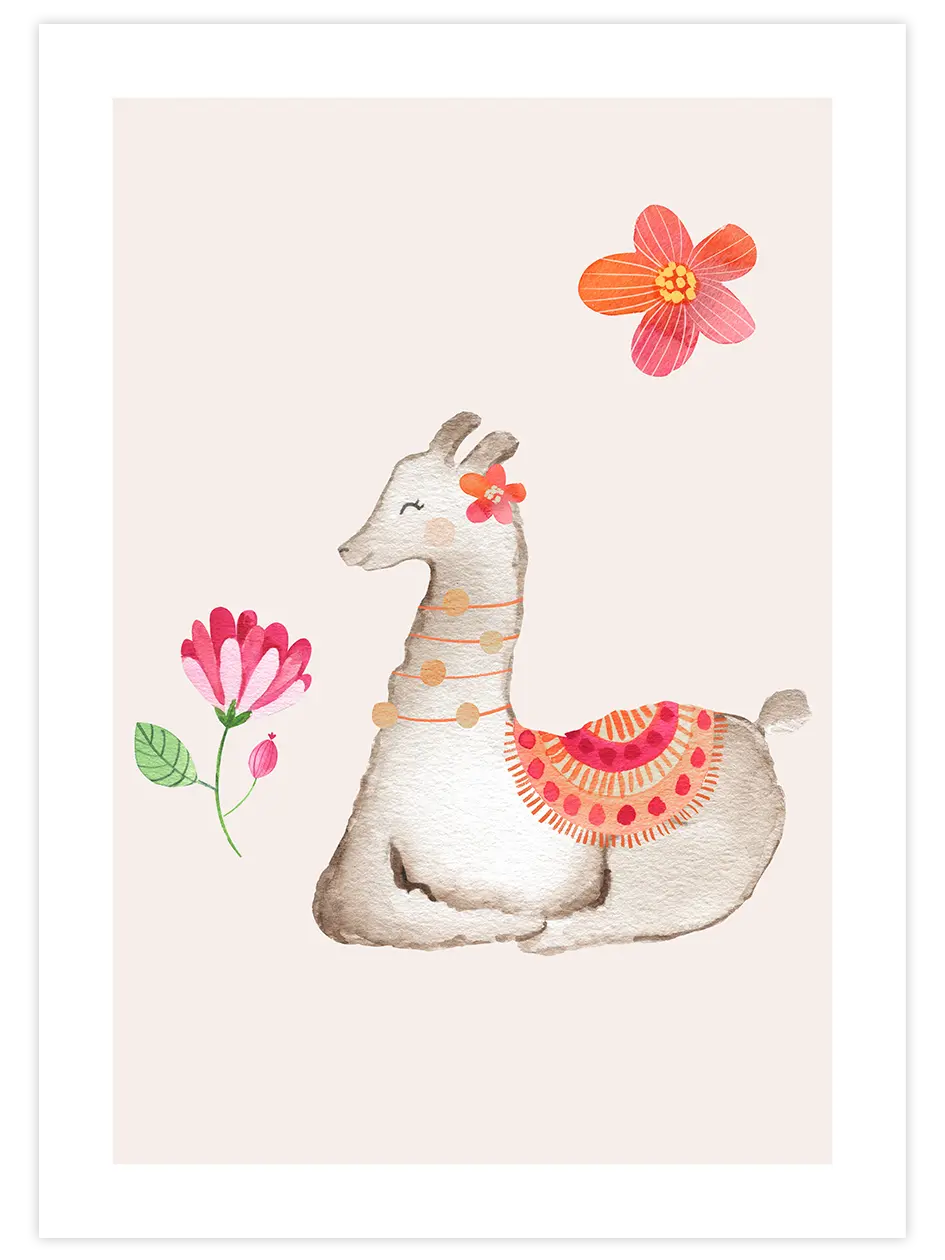 Şirin Lama - Art Print Çocuk Odası Poster